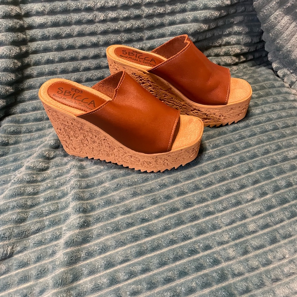 Sbicca Women's Brown Wedge Sandals